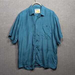 Vtg Protest 100% Silk Shirt Mens Large Bold Eclectic Flowy Art Teacher Kitschy